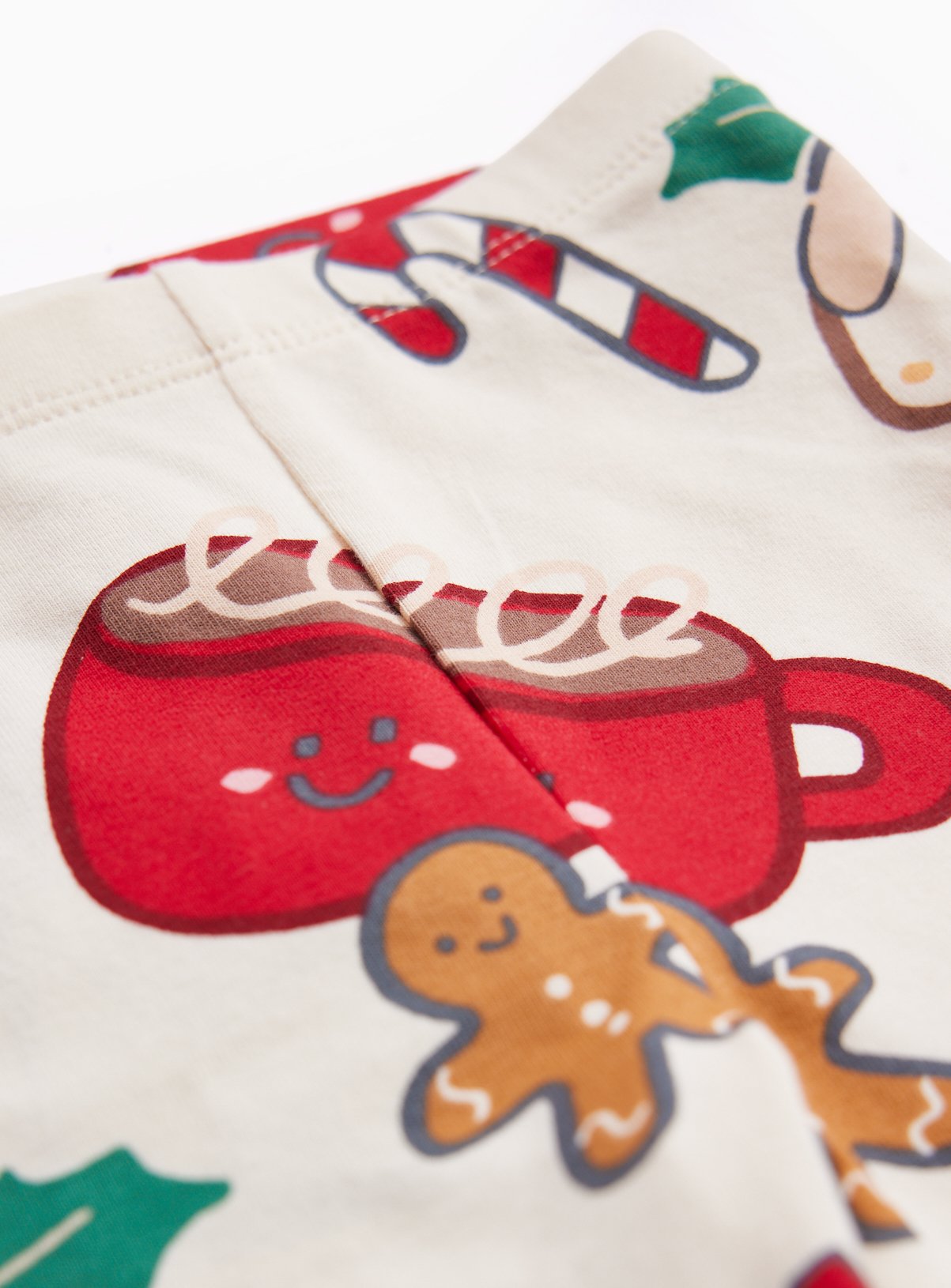 Christmas Cream-Coloured Milk & Cookies Leggings 6-9 months - Image 2 thumbnail